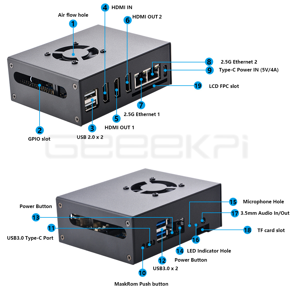 Casing geekpi Orange Pi 5 Plus - Orange Pi 5 Plus 32Gb ulasan dan harga